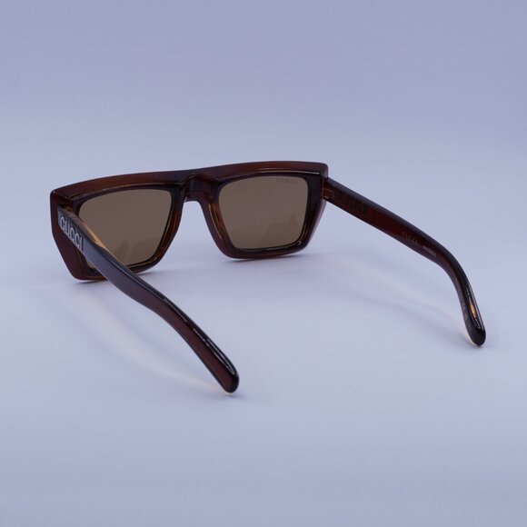 Gucci GG1723S 002 Sunglasses Transparent Brown Square Frame, Brown Lenses - Picture 6 of 12